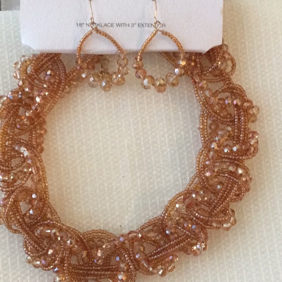 💃NWT Too Gorgeous Beaded Necklace/ Earrings Set💃 - Picture 3 of 4